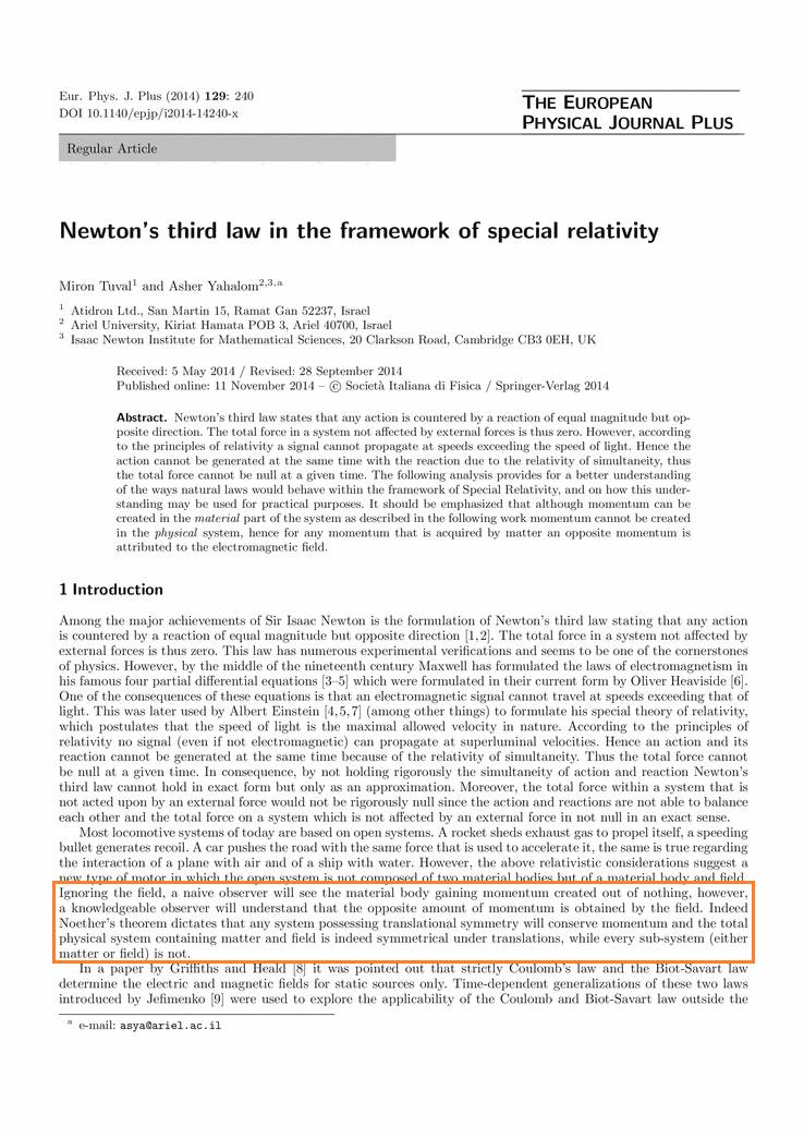 Newton's Third Law in the Framework of Special Relativity_EPJ_pg1.jpg